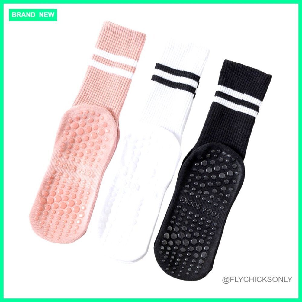 Women's Non-Slip Grip Socks 3-Pack for Pilates Yoga Barre Workout